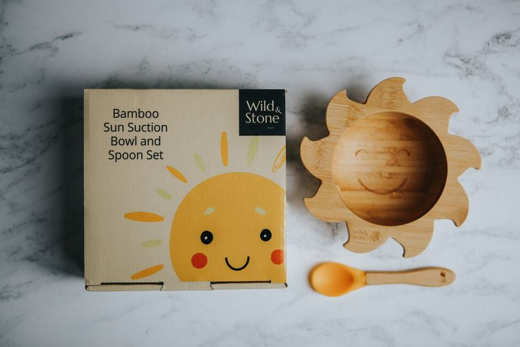 Baby Bamboo Weaning Bowl In Blue