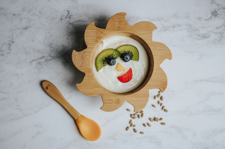 Baby Bamboo Weaning Bowl In Blue